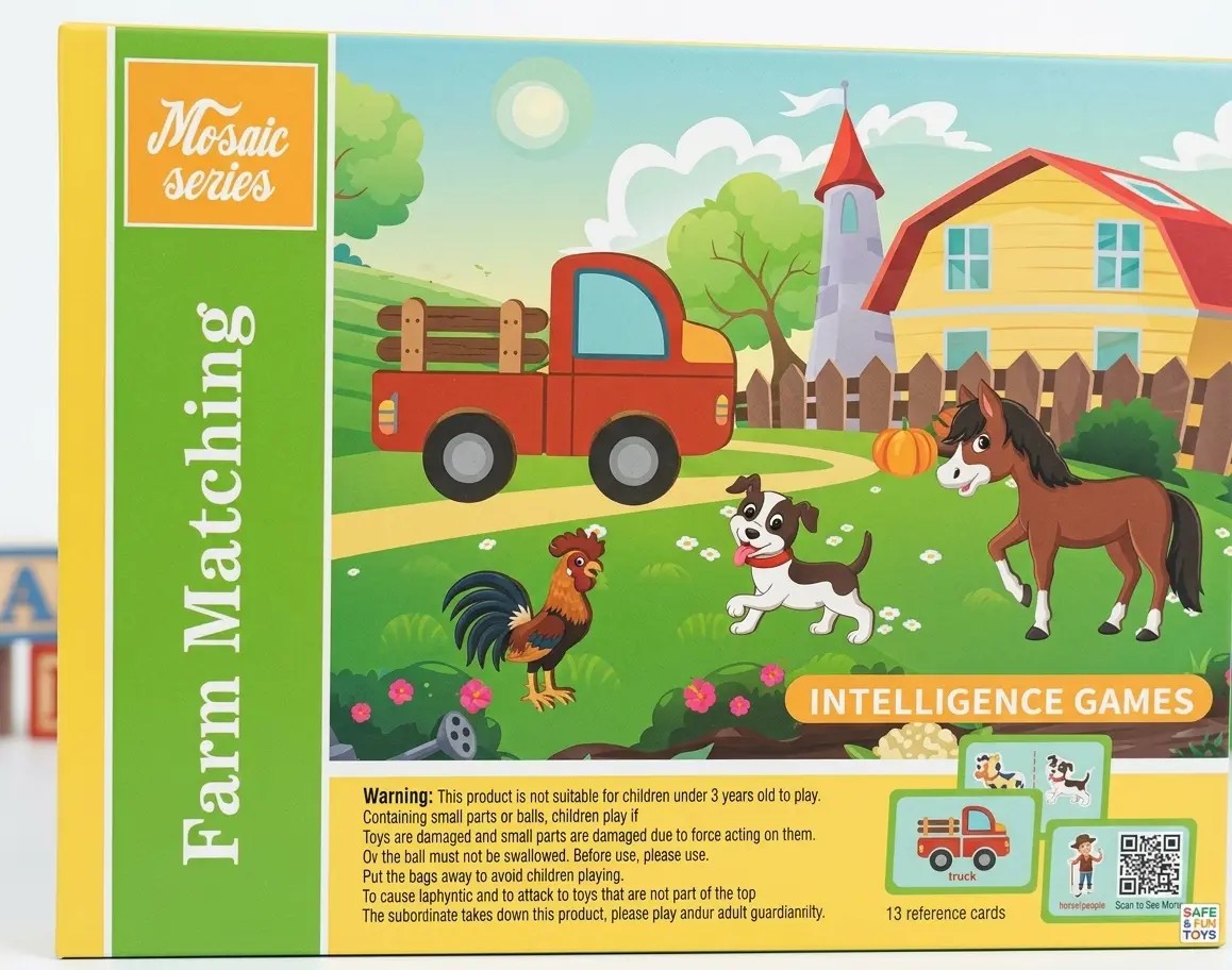 Igra uparivanja Farma sa 13 kartica – kamion, konj, kuca i petao