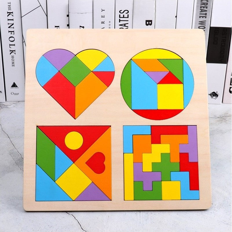 Logička slagalica tangram 4 u 1 od drveta