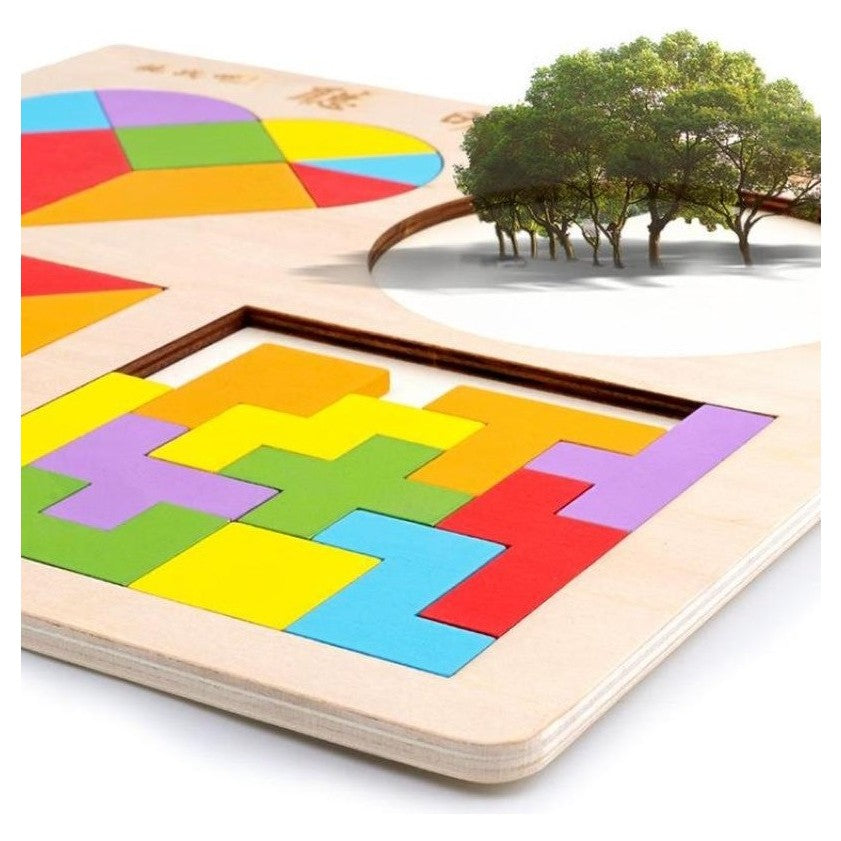 Tetris slagalica od drveta – detalj